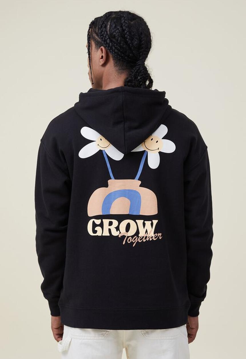 Cotton On - Smiley fleece pullover - lcn smi black/smiley 