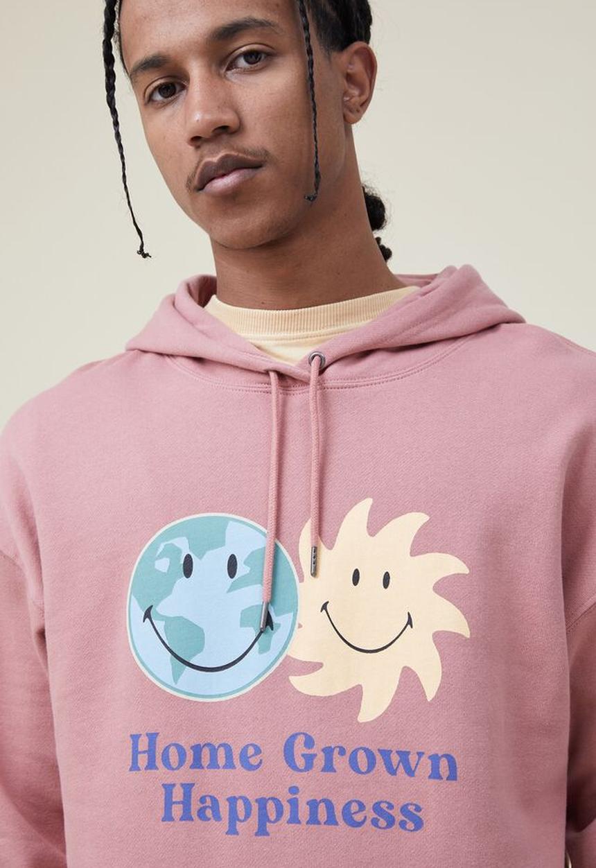 Cotton On - Smiley fleece pullover - lcn smi faded rose/smiley 