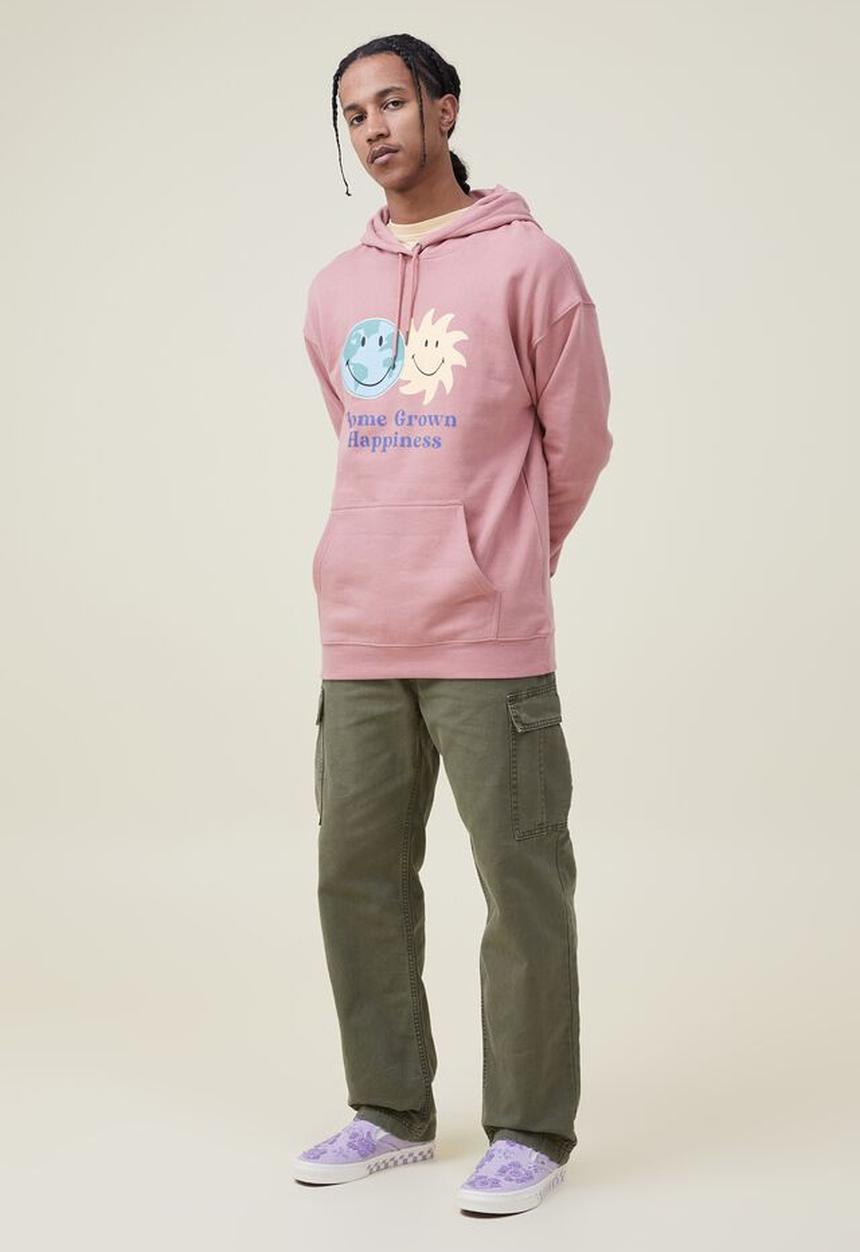 Cotton On - Smiley fleece pullover - lcn smi faded rose/smiley 