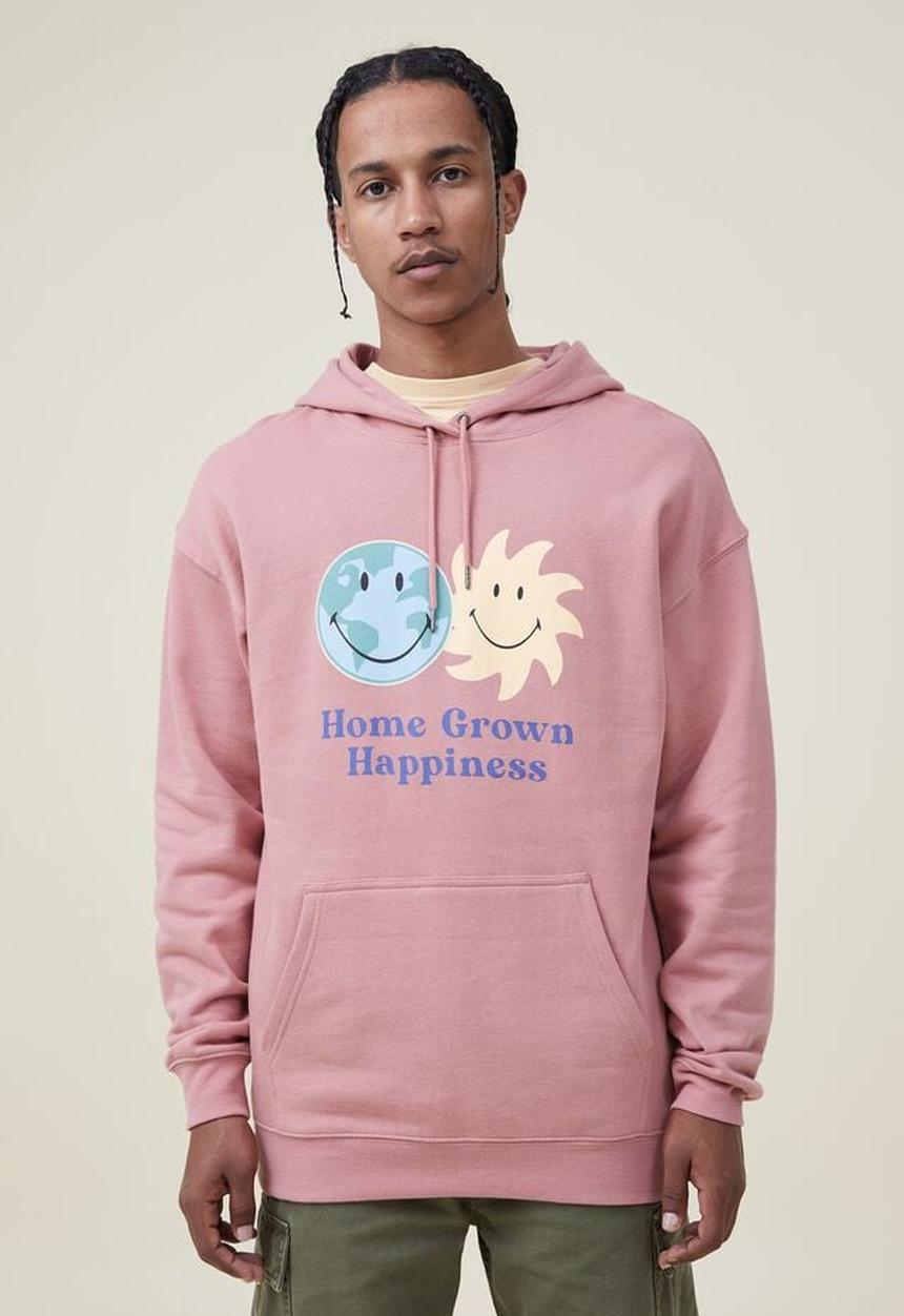 Cotton On - Smiley fleece pullover - lcn smi faded rose/smiley 
