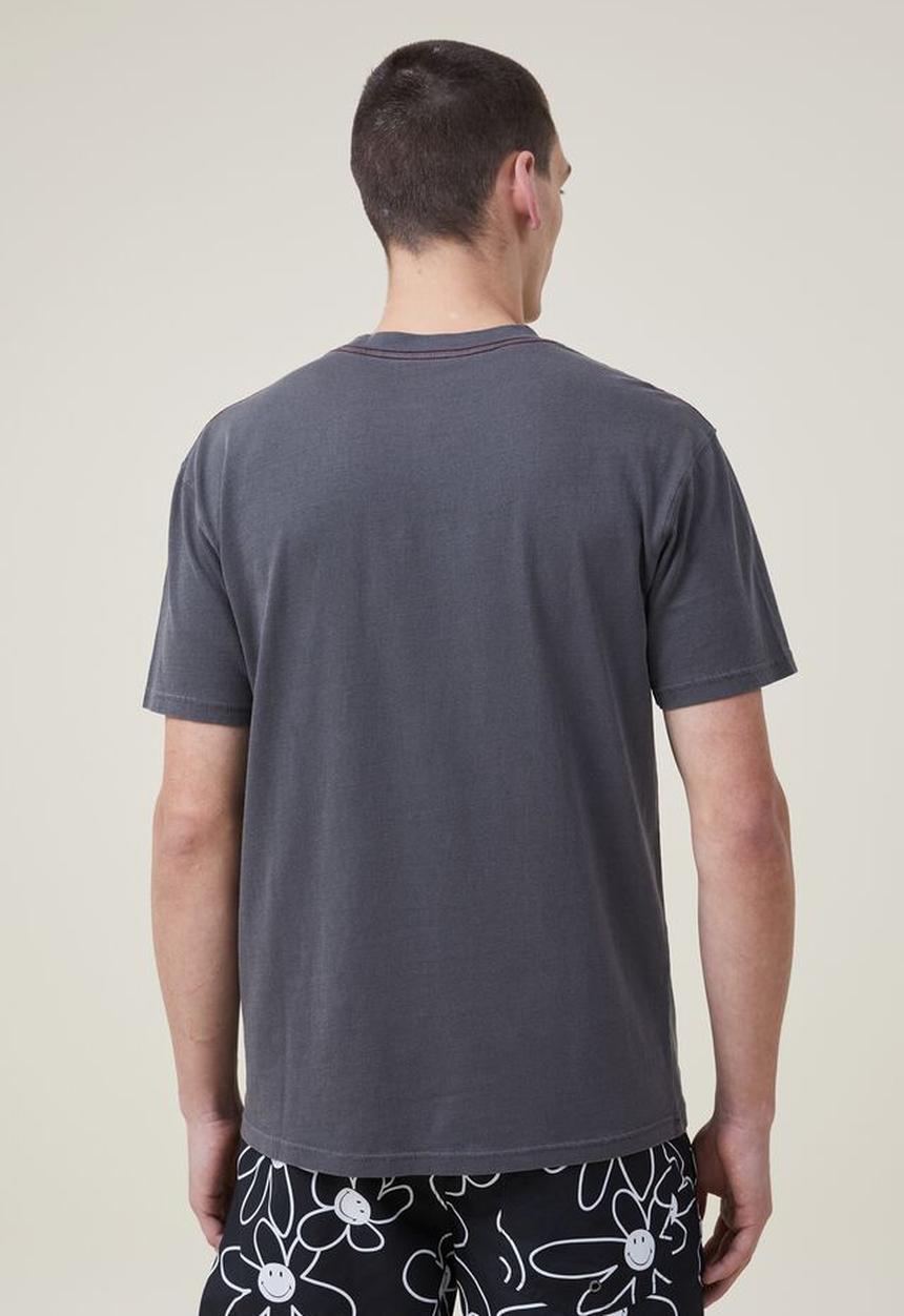 Cotton On - Smiley loose fit t-shirt - lcn smi black/feelin fine 