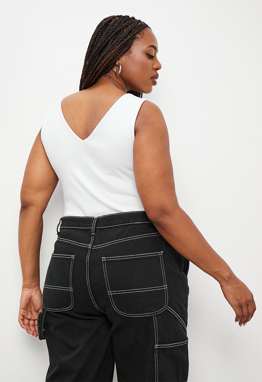 Superbalist - Double v rib bodysuit - white