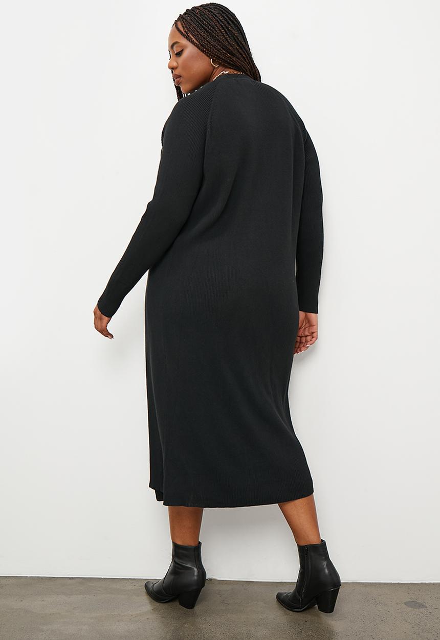Superbalist - Fine rib midi cardigan - black