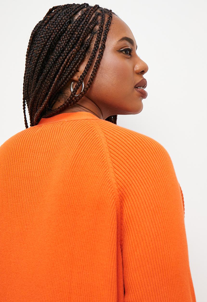 Superbalist - Fine rib midi cardigan - tangerine