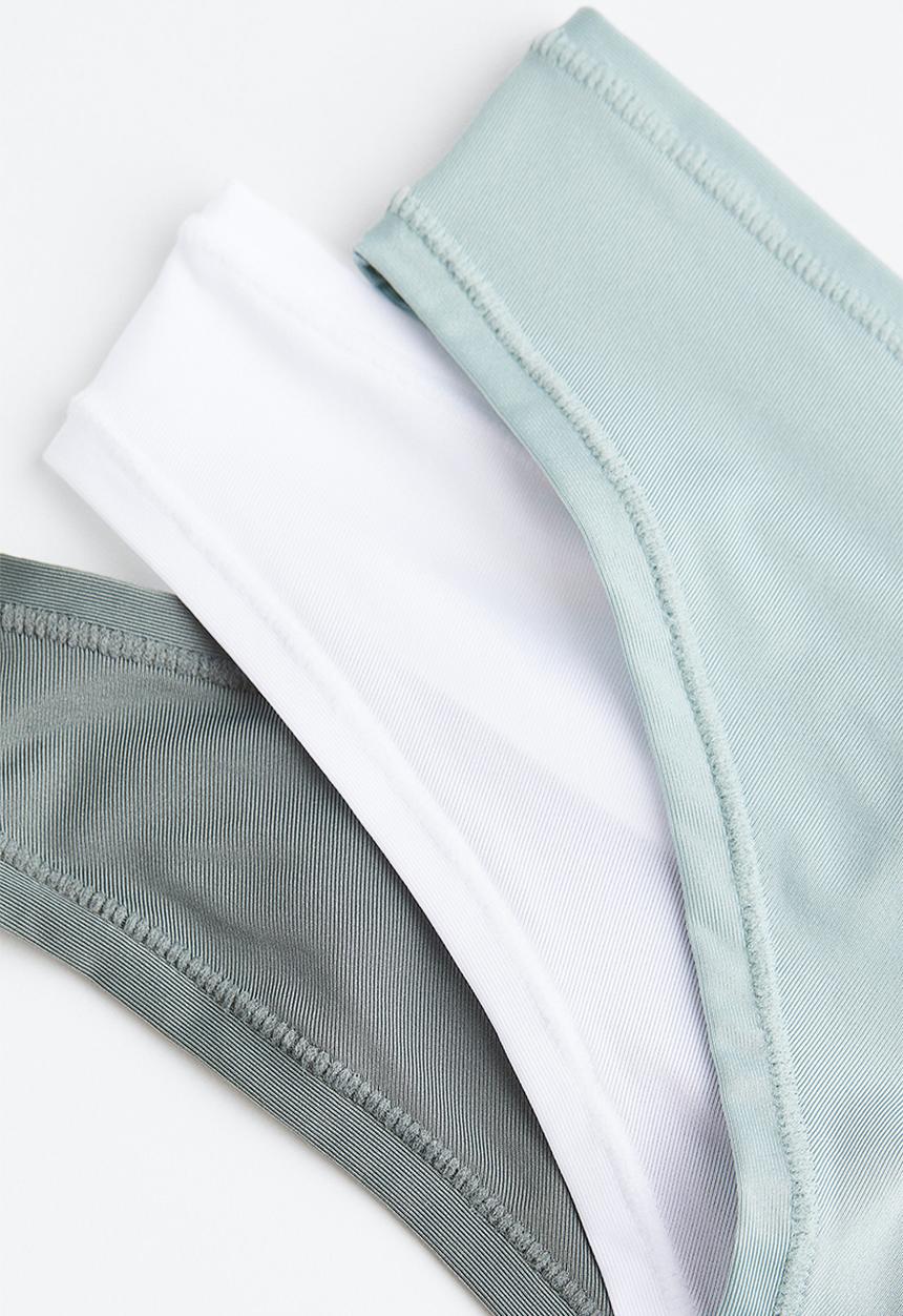 H&M - 3 Pack microfibre thong briefs - multi 