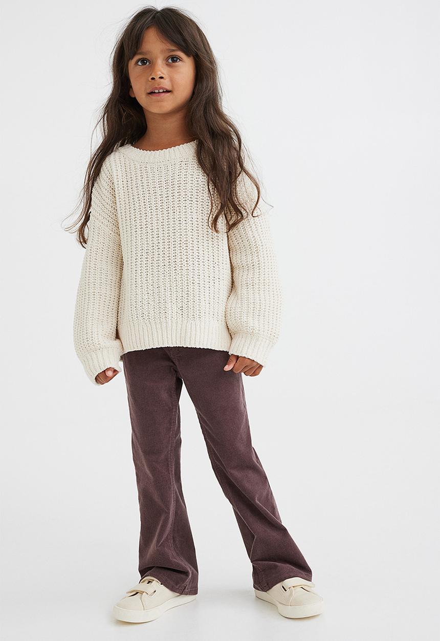 H&M - Flared corduroy trousers - brown-purple