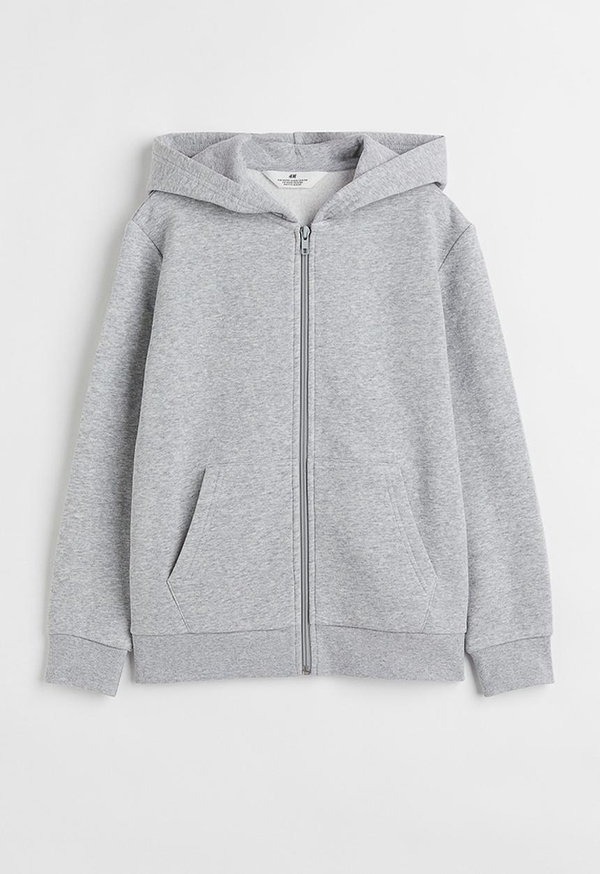 H&M - Zip-through hoodie - light grey marl