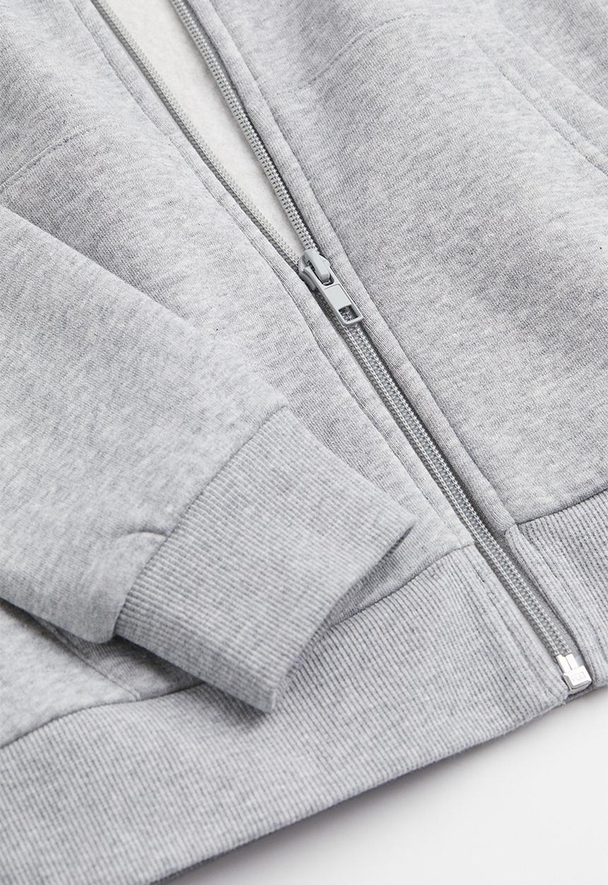 H&M - Zip-through hoodie - light grey marl