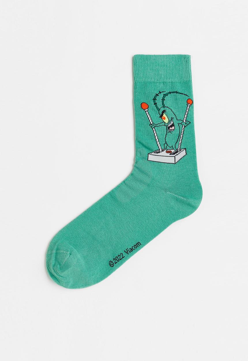 H&M - Motif-detail socks - turquoise/spongebob