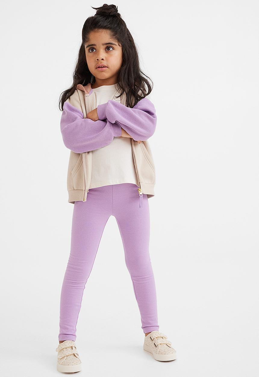 H&M - Leggings with brushed inside - light purple