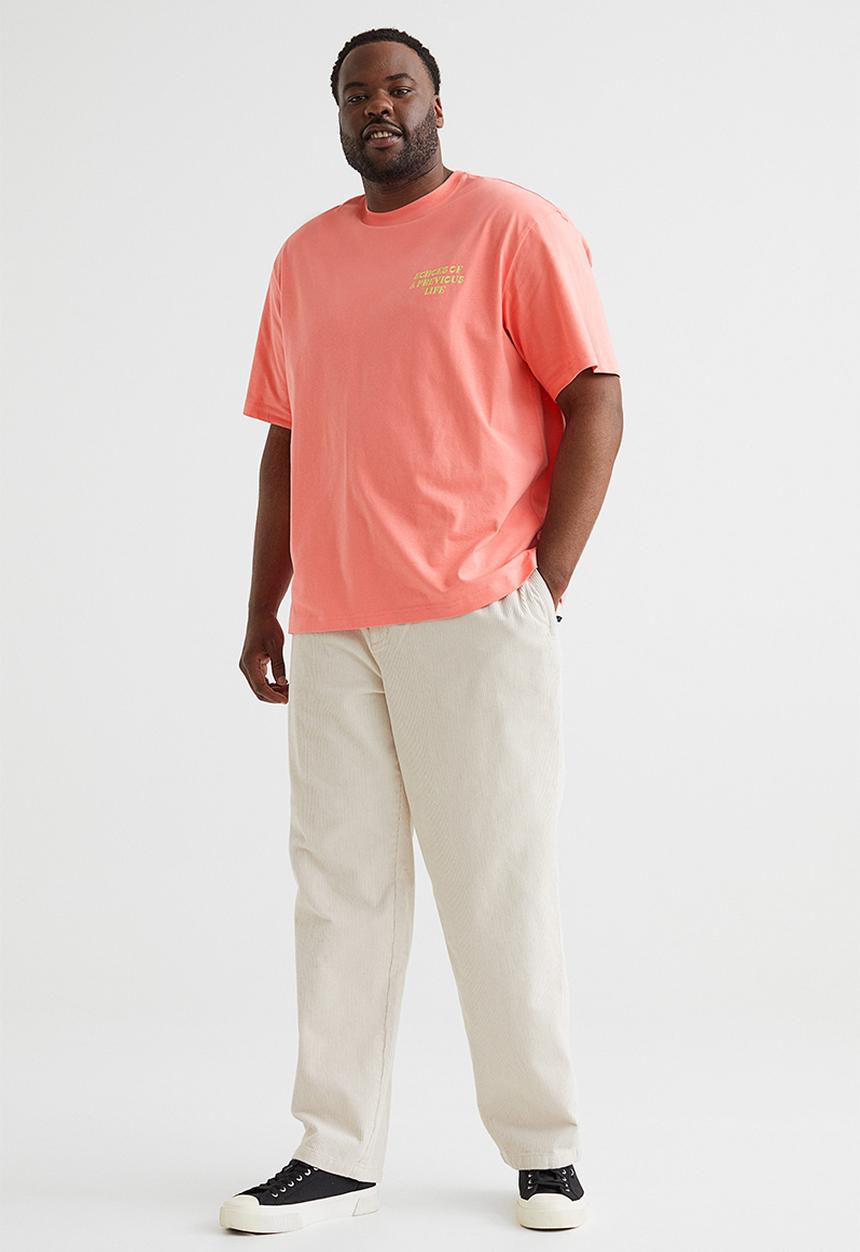 H&M - Relaxed fit cotton T-shirt - pink/echoes