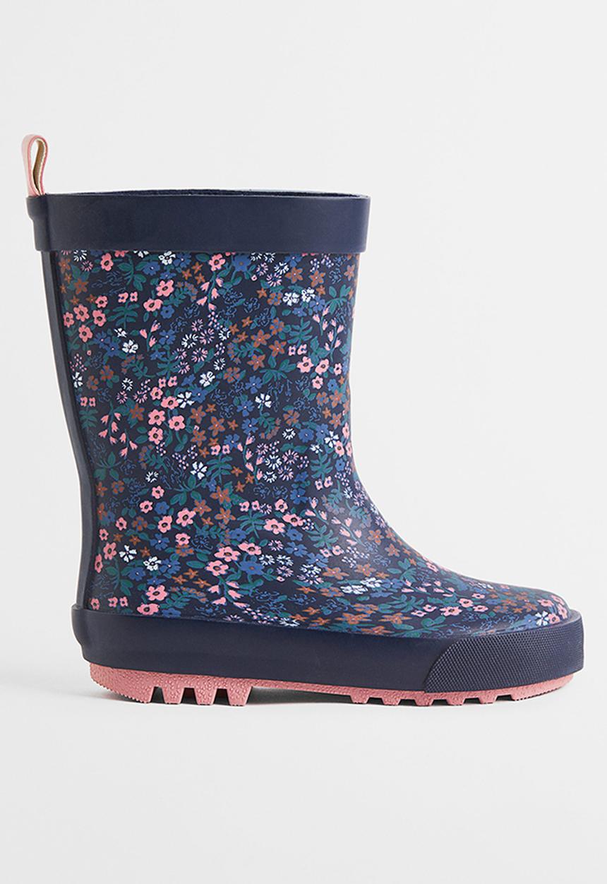 H&M - Wellingtons - navy blue/floral