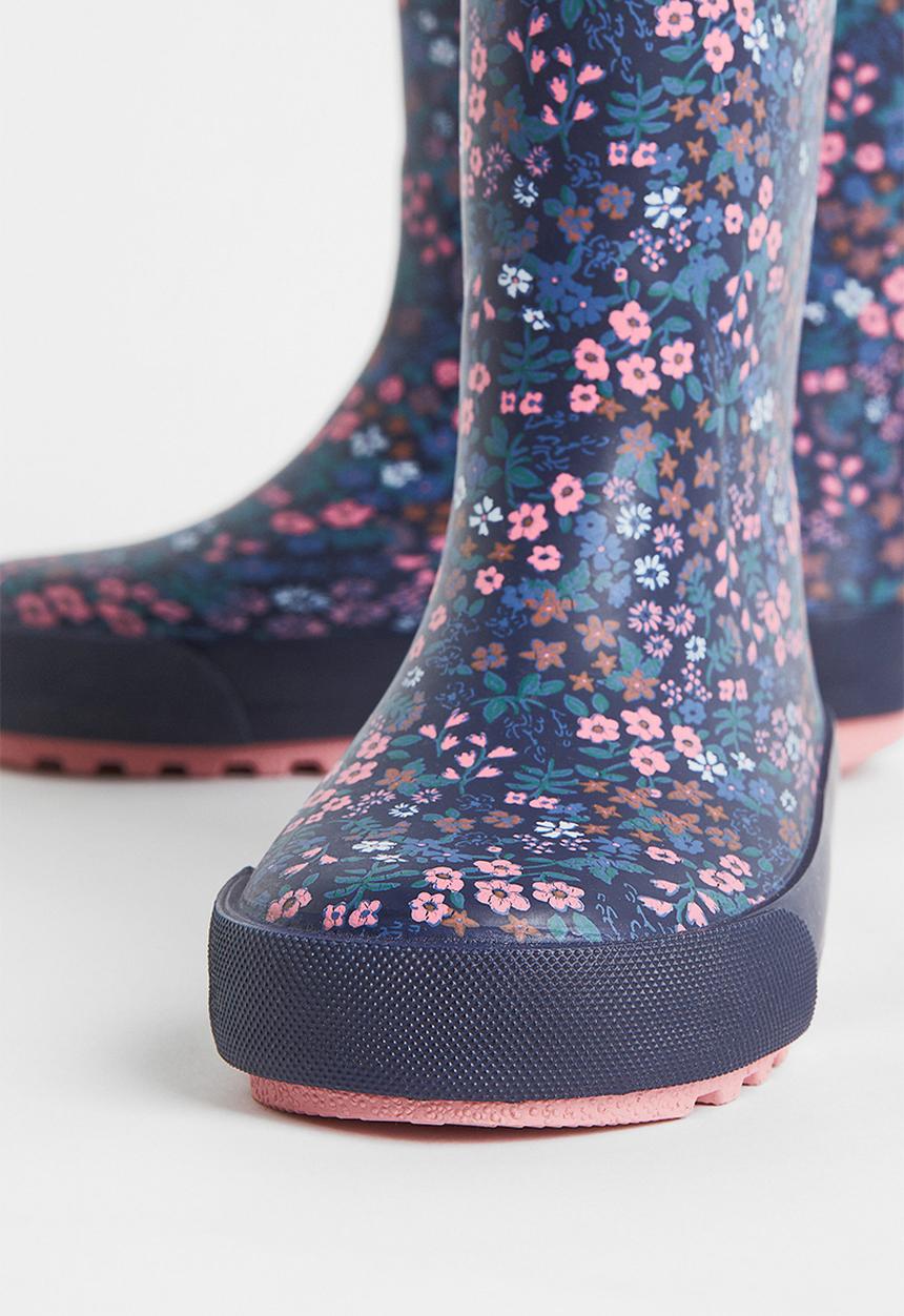 H&M - Wellingtons - navy blue/floral