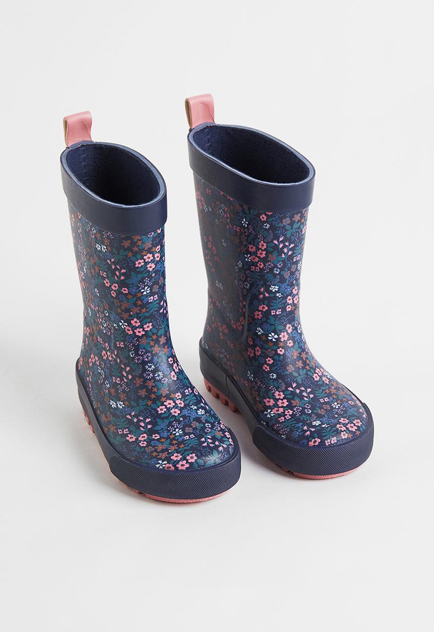 H&M - Wellingtons - navy blue/floral