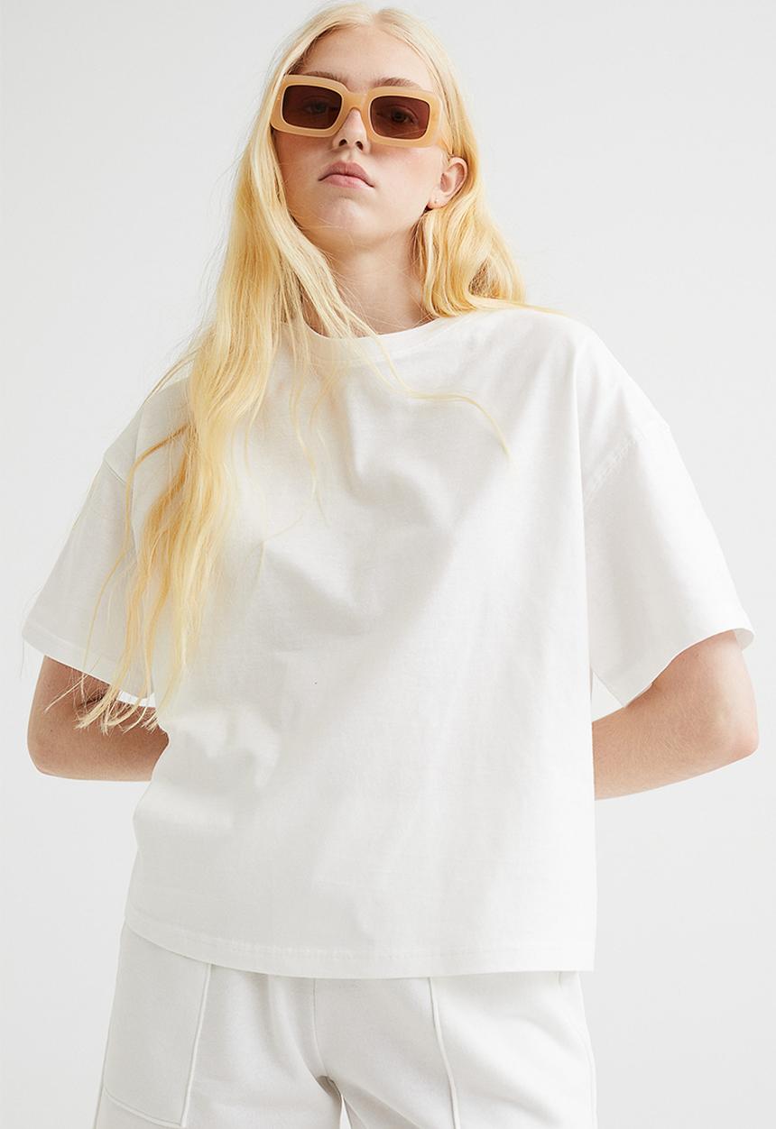 H&M - Boxy T-shirt - white
