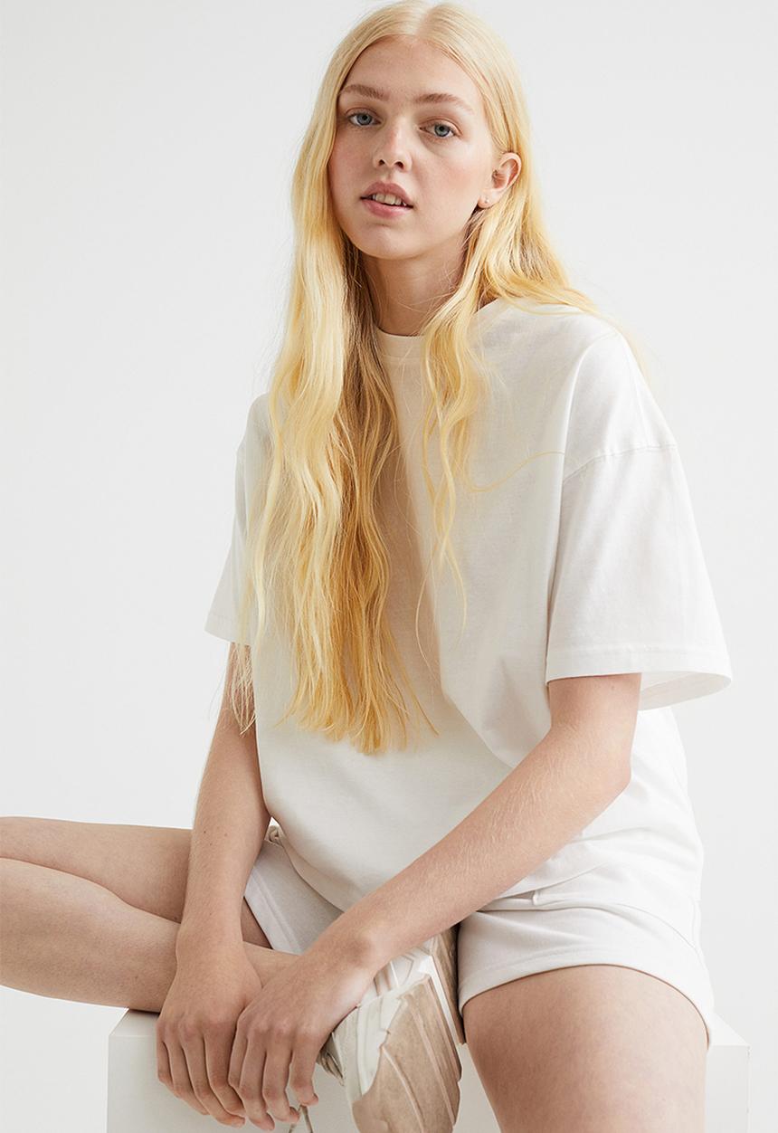 H&M - Boxy T-shirt - white