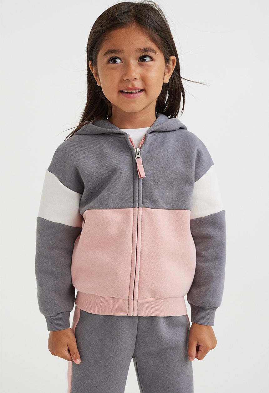 H&M - Zip-through hoodie - grey/block-coloured