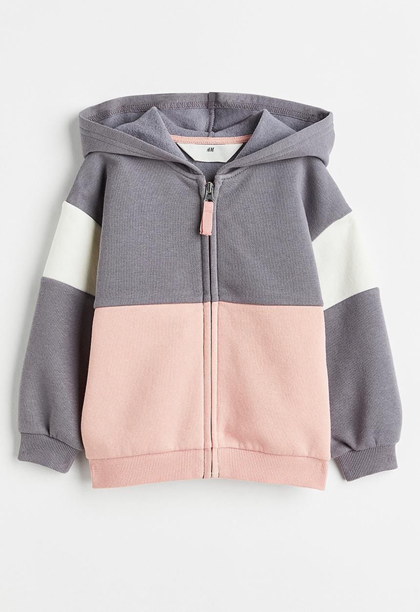 H&M - Zip-through hoodie - grey/block-coloured