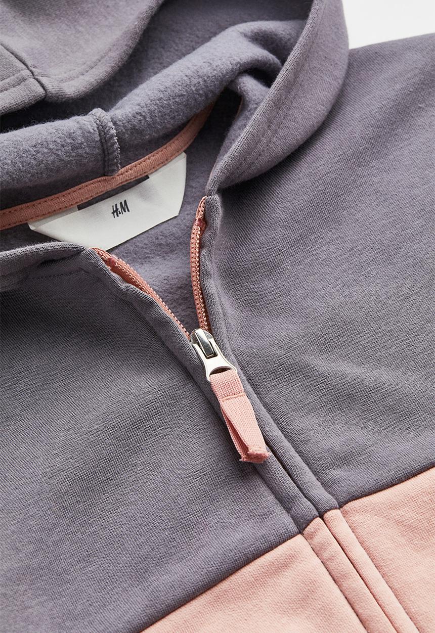 H&M - Zip-through hoodie - grey/block-coloured