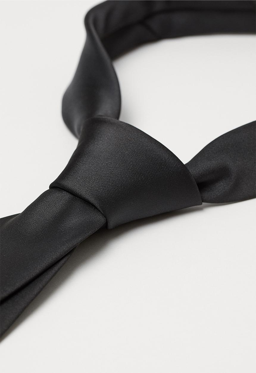 H&M - Satin tie - black