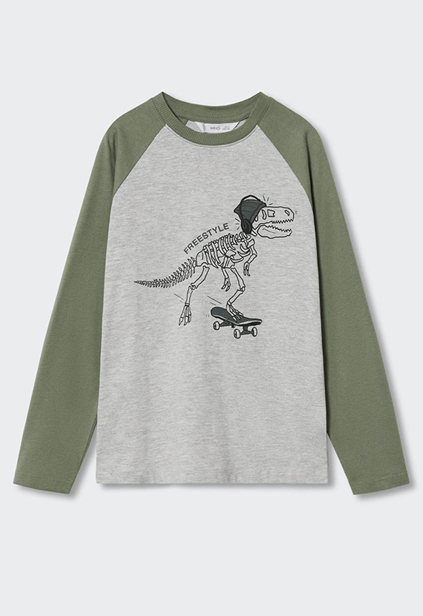 MANGO - T-shirt  ghost - beige & khaki