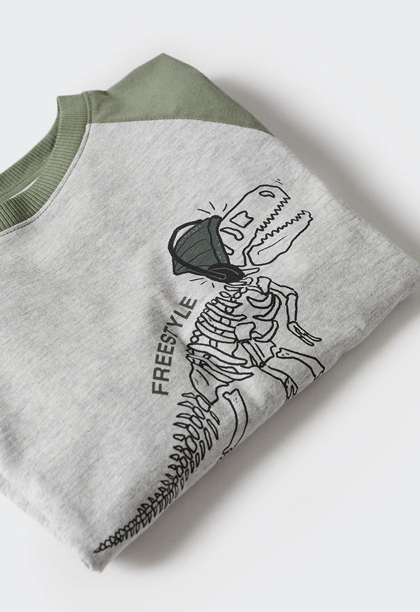 MANGO - T-shirt  ghost - beige & khaki