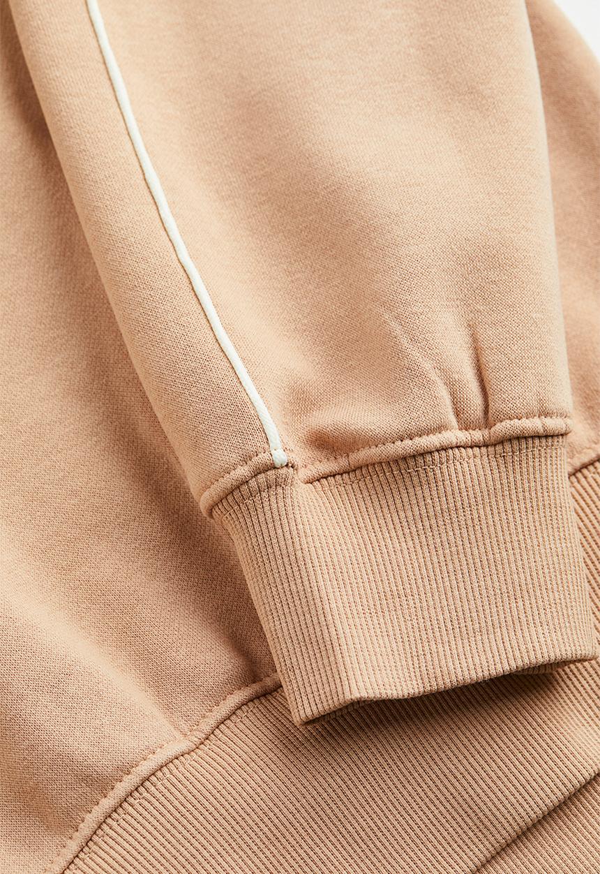 H&M - Oversized zip-top sweatshirt - beige/begin