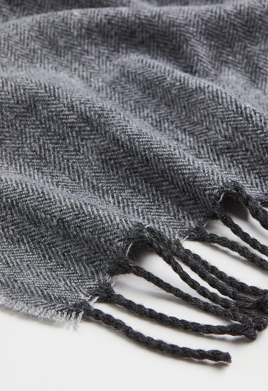 H&M - Patterned scarf - grey