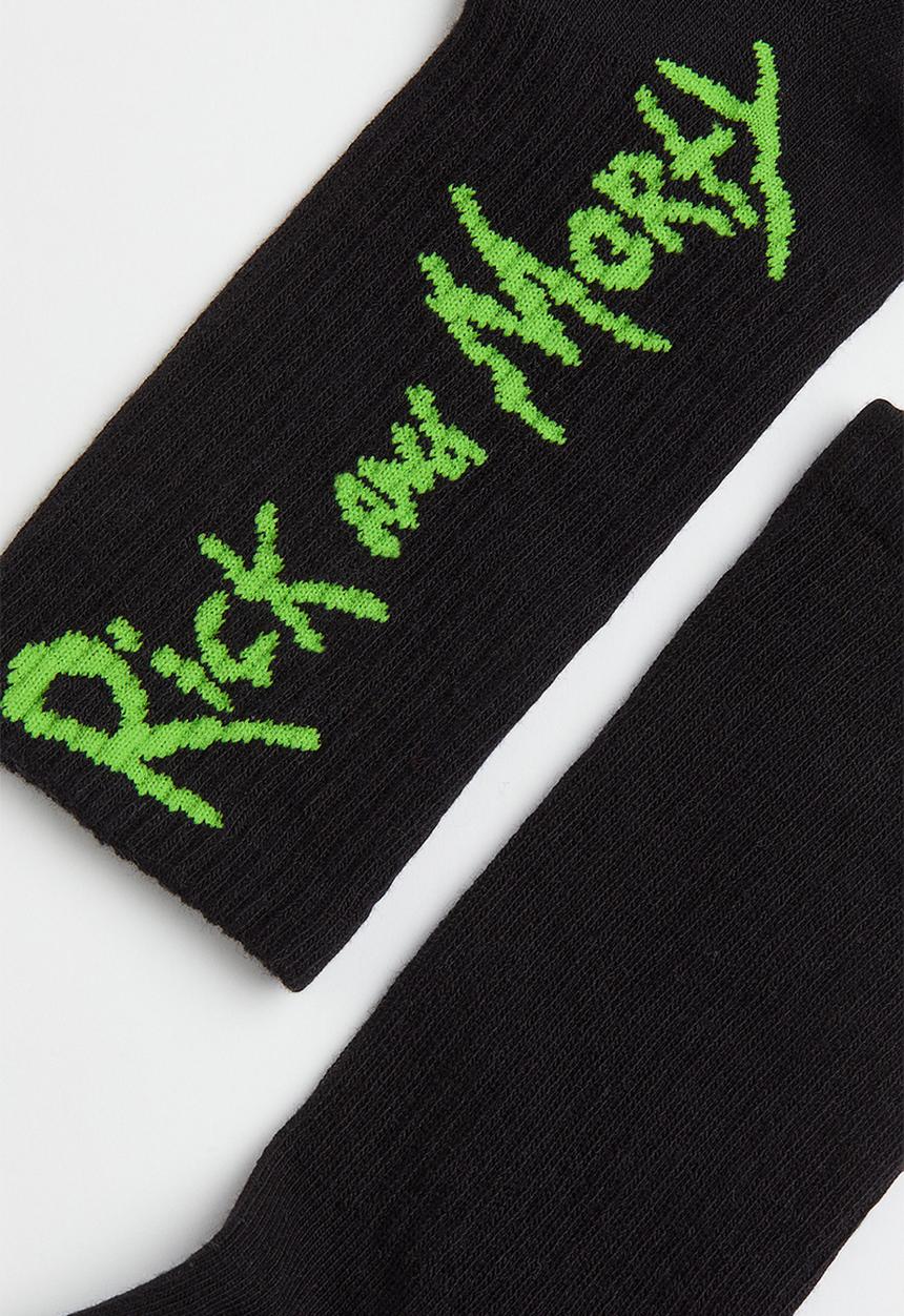 H&M - Motif-detail socks - black/rick and morty