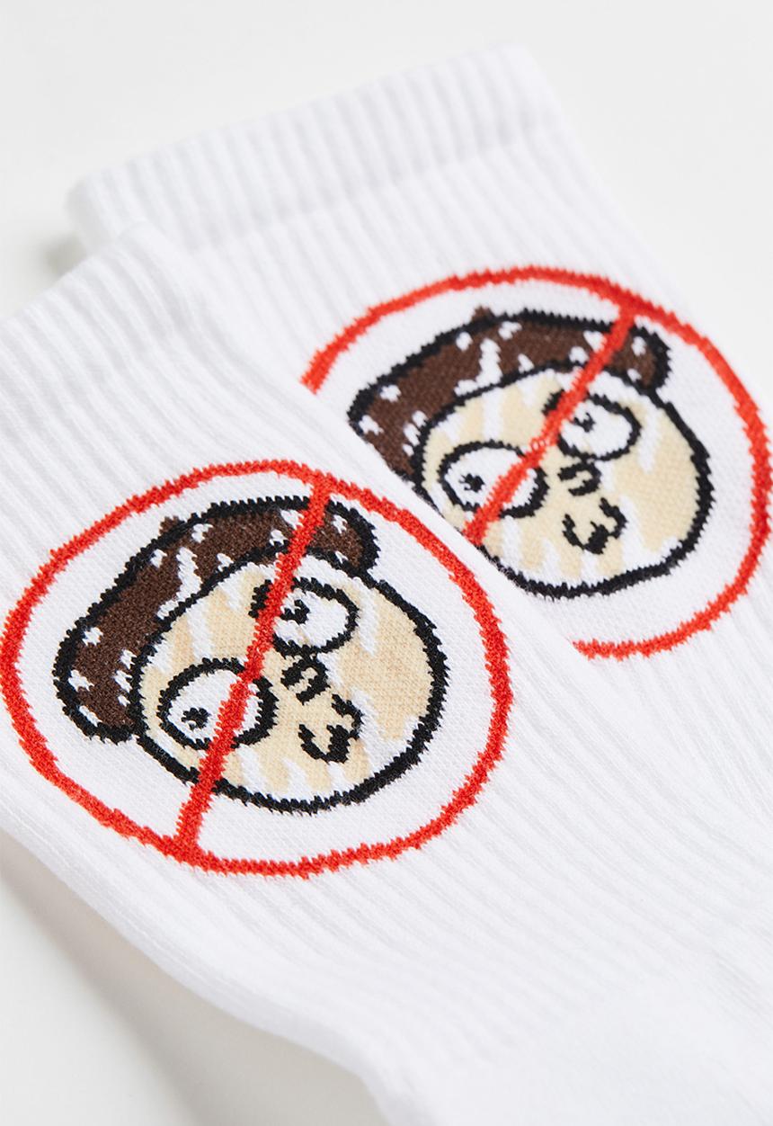 H&M - Motif-detail socks - white/rick and morty