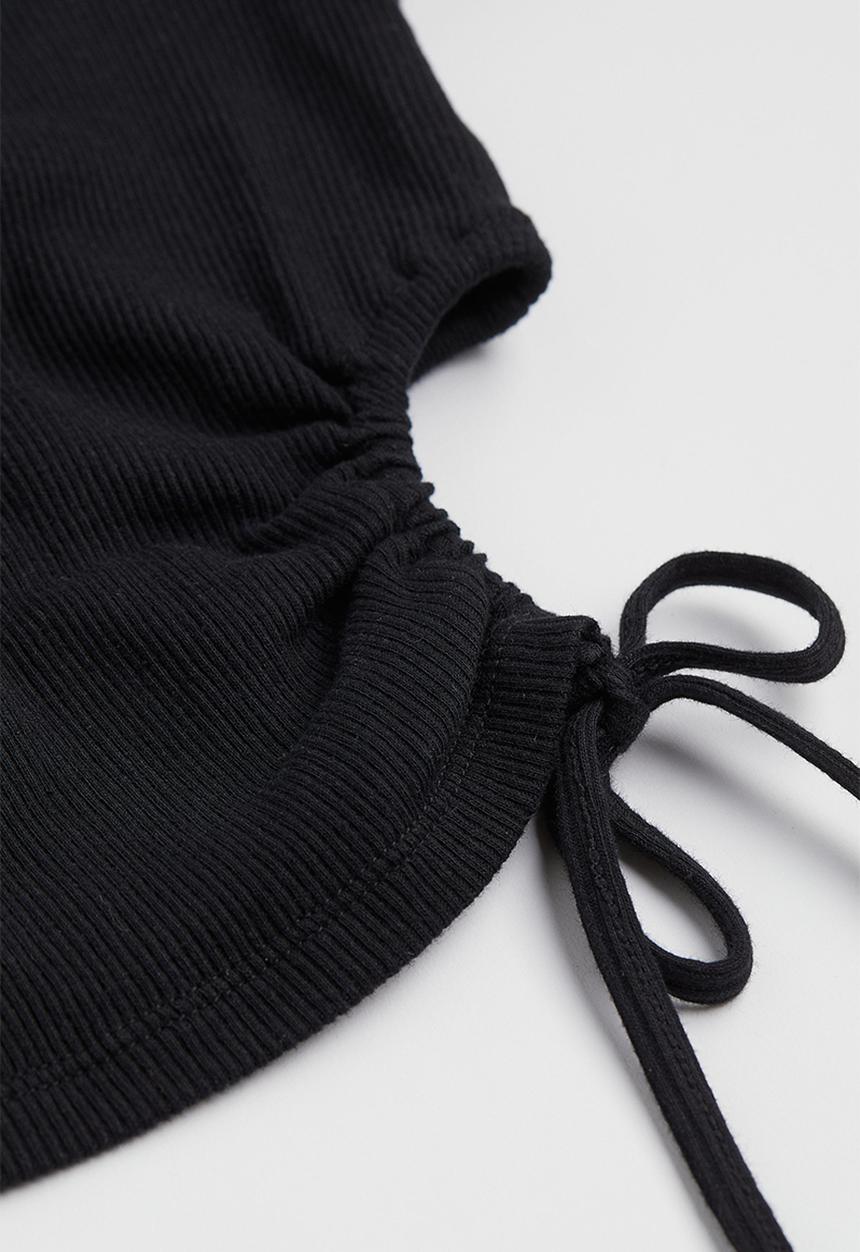 H&M - Ribbed cut-out top - black