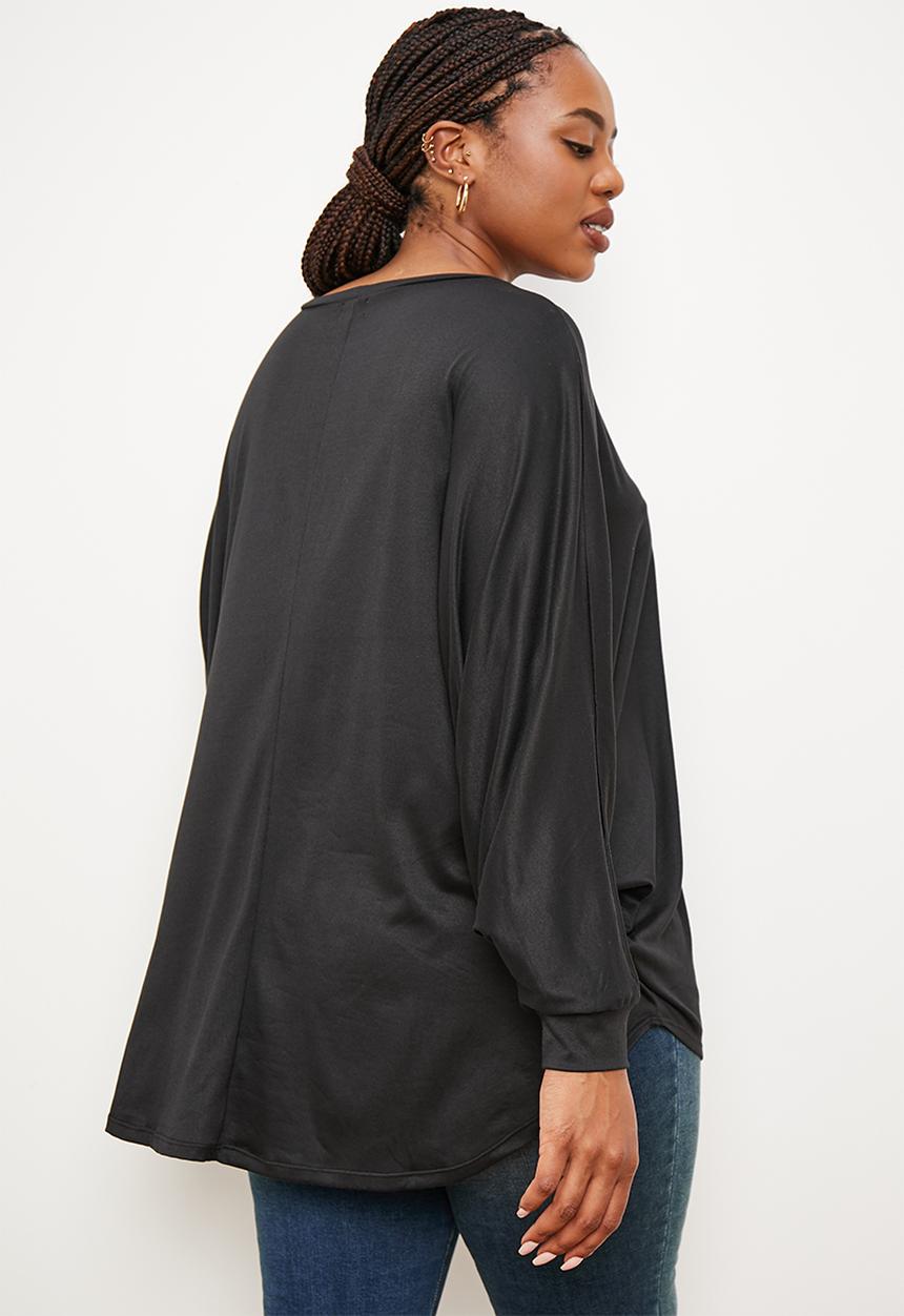 edit Plus - Oversized dolman tee - black