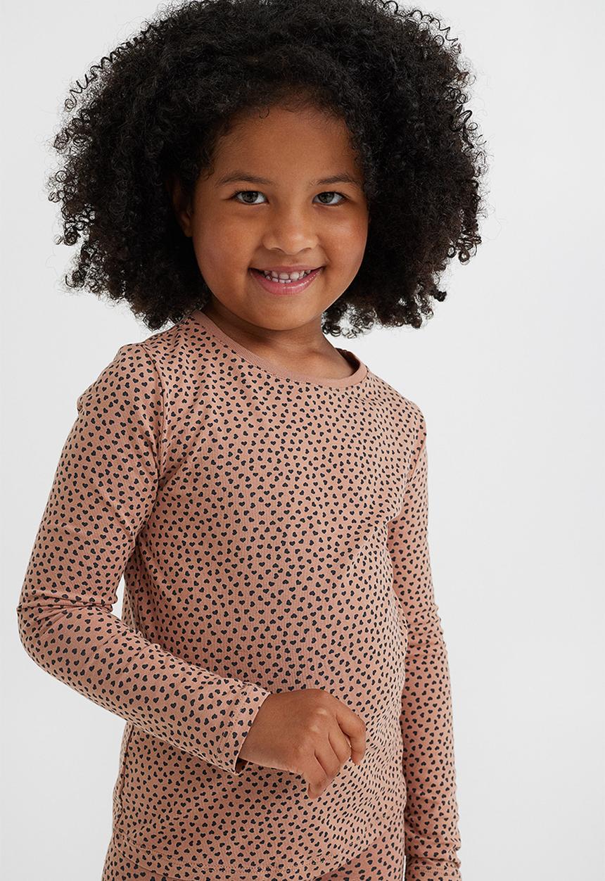 H&M - 3-pack long-sleeved tops - beige/hearts