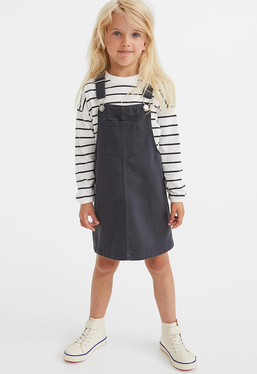 H&M - 2-piece cotton set - dark grey/striped