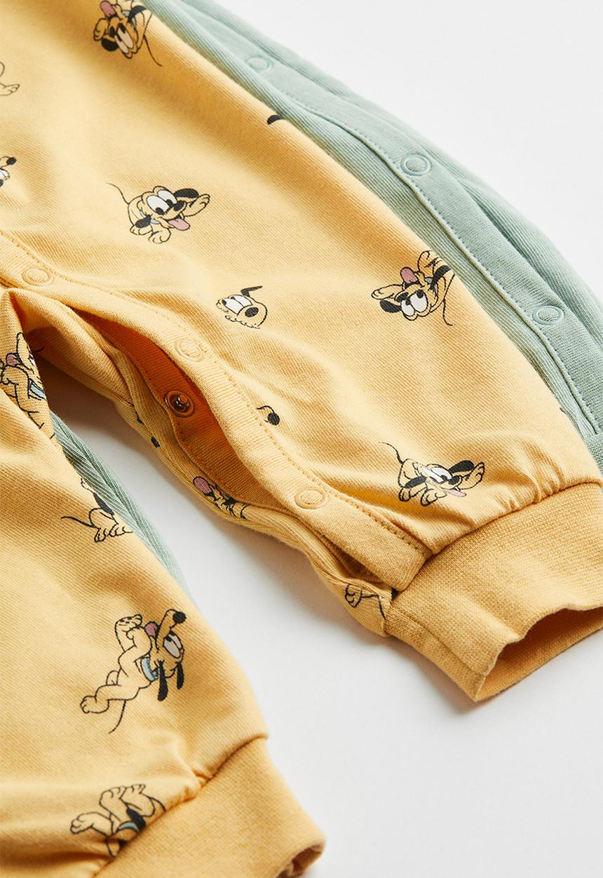 H&M - 2-pack printed pyjamas - light green/mickey mouse