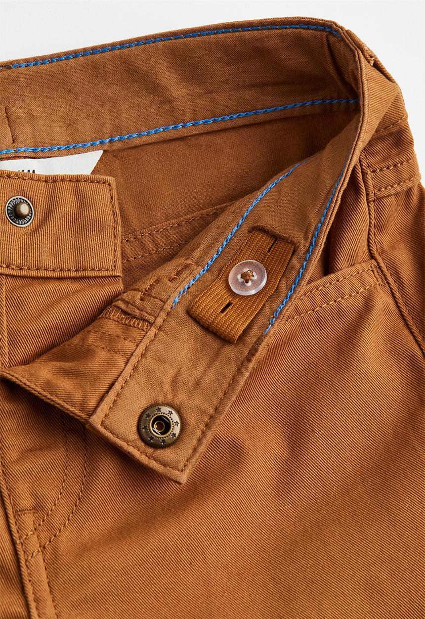 H&M - 2-pack cotton twill trousers - black/light brown