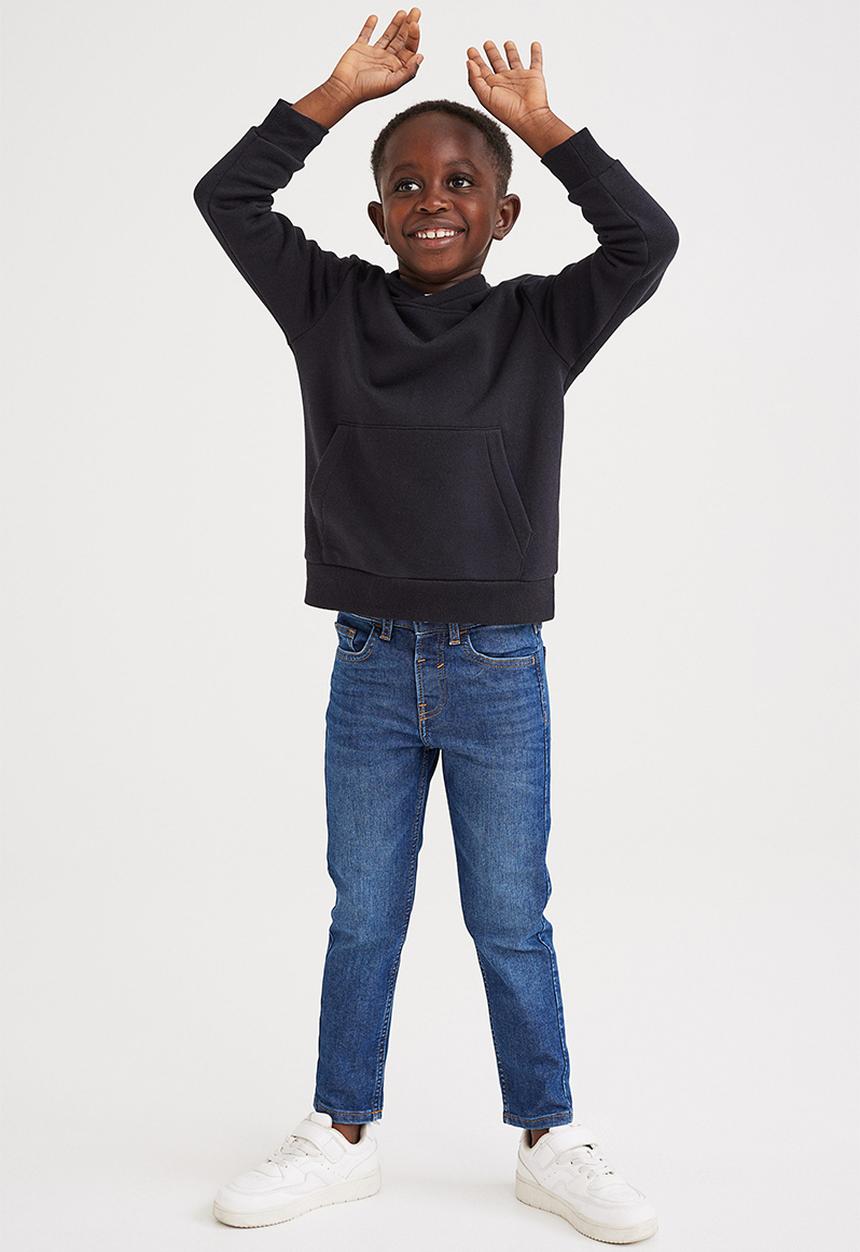 H&M - Superstretch relaxed tapered fit jeans - dark denim blue