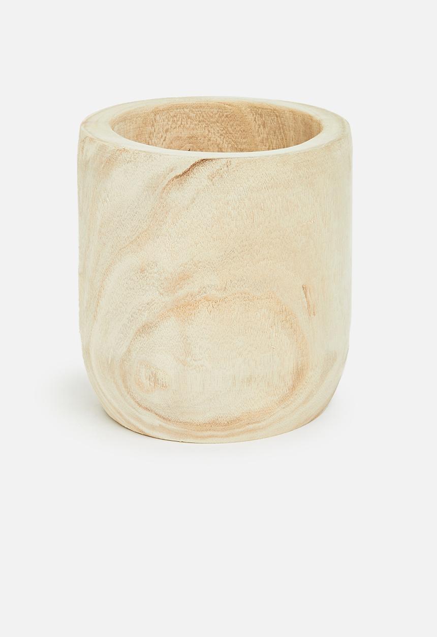 H&S - Tall wooden pot - natural