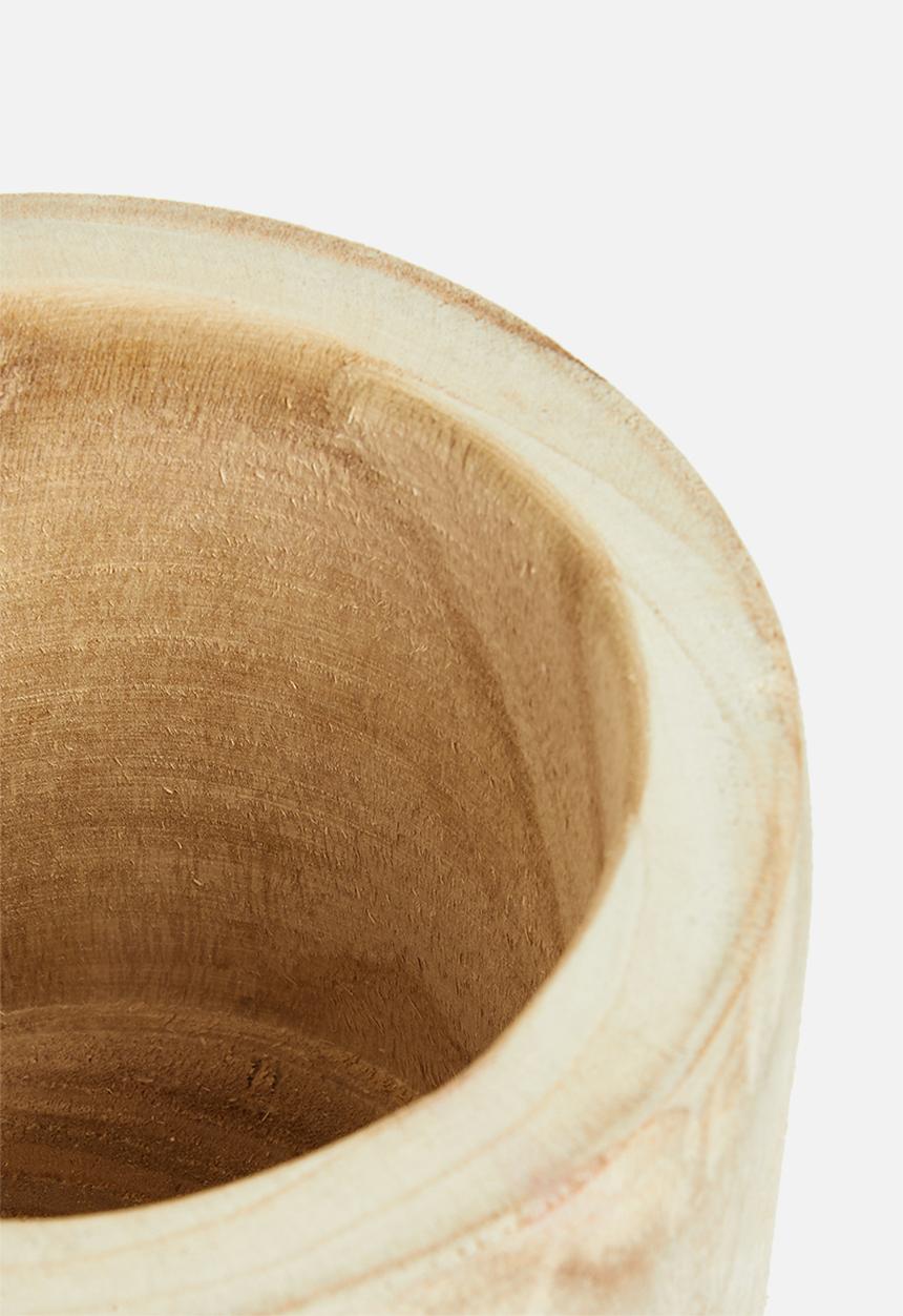 H&S - Tall wooden pot - natural