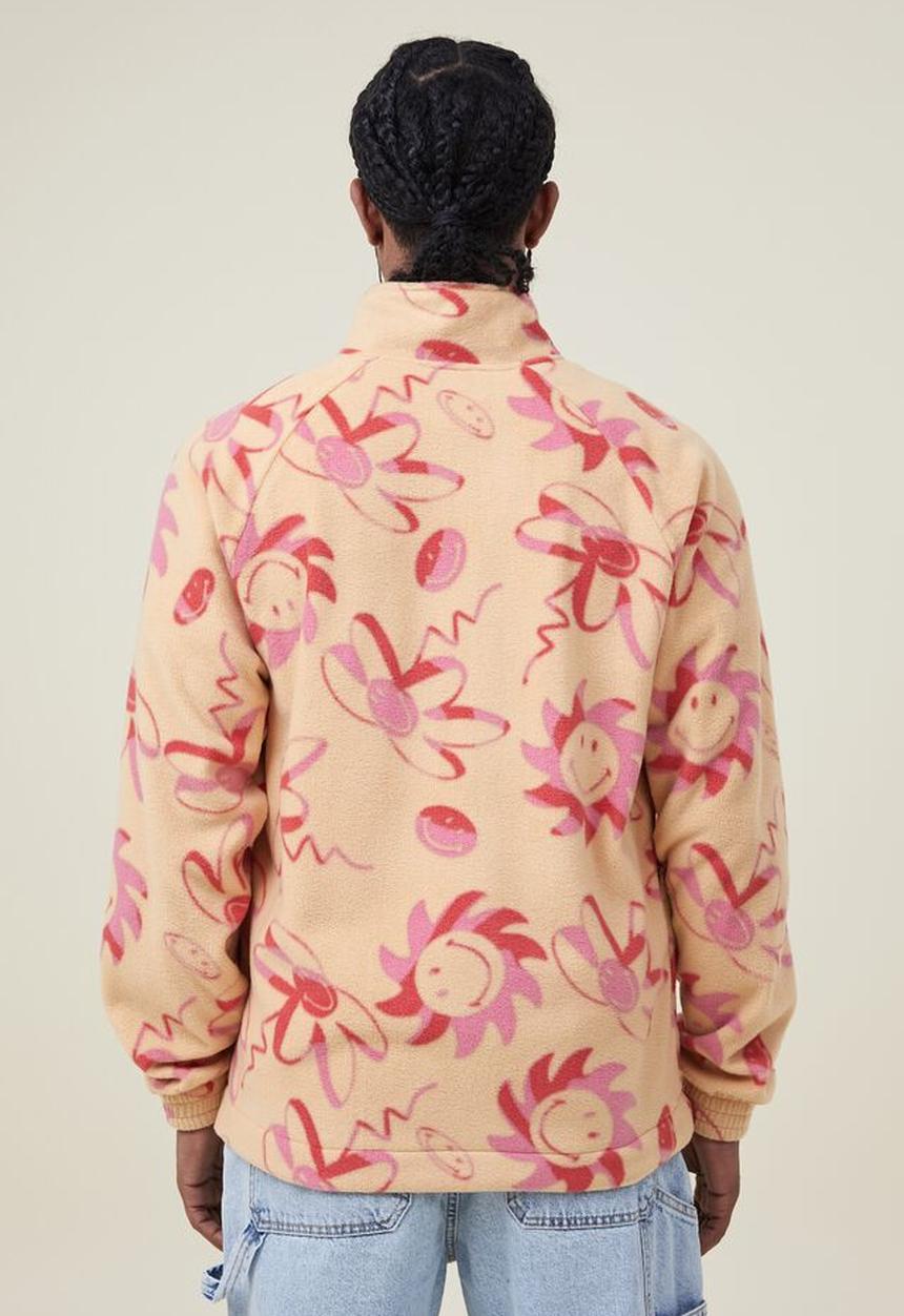 Cotton On - Smiley polar fleece quarter zip - lcn smi sun bleach/smiley 