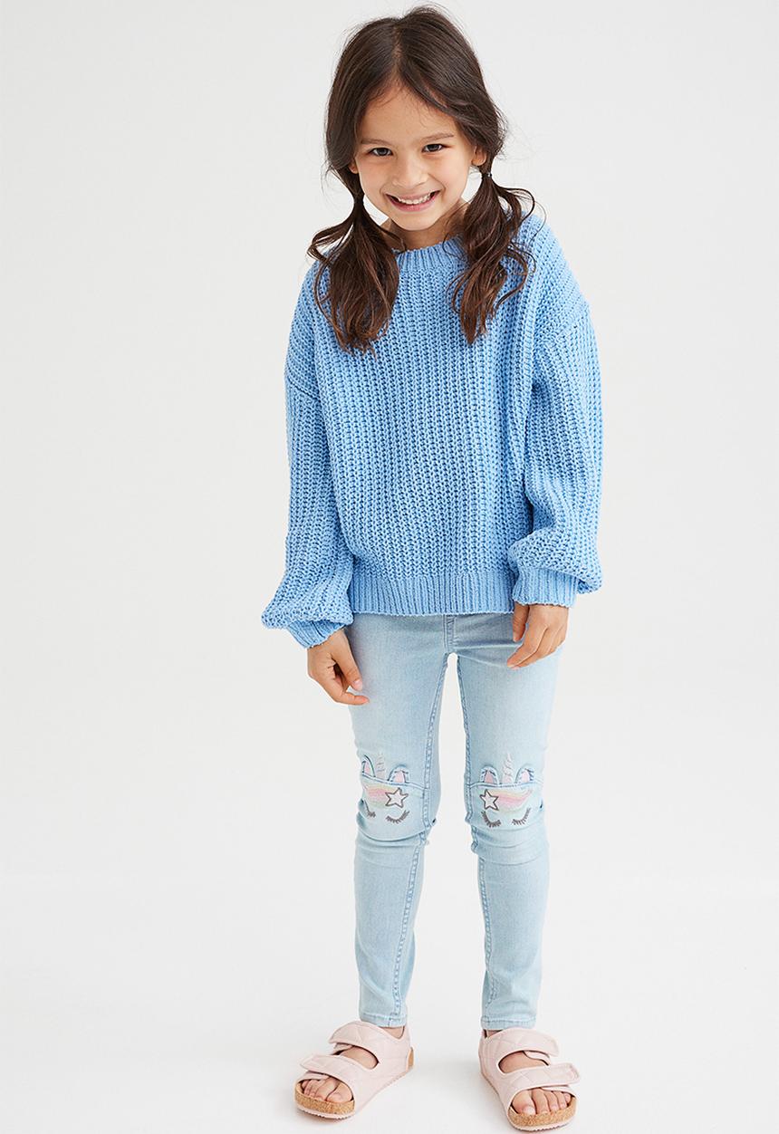 H&M - Denim leggings - light denim blue/unicorn