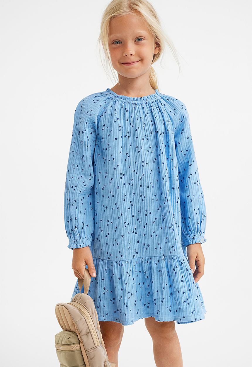 H&M - A-line dress - light blue/patterned