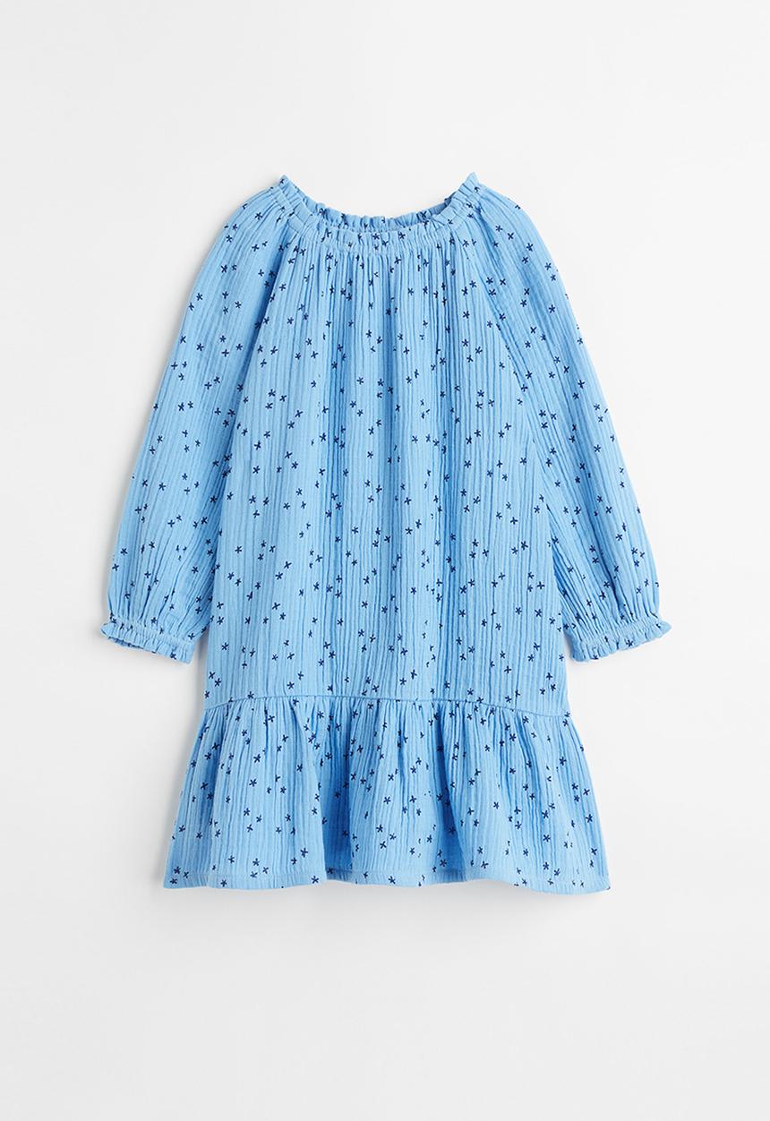 H&M - A-line dress - light blue/patterned