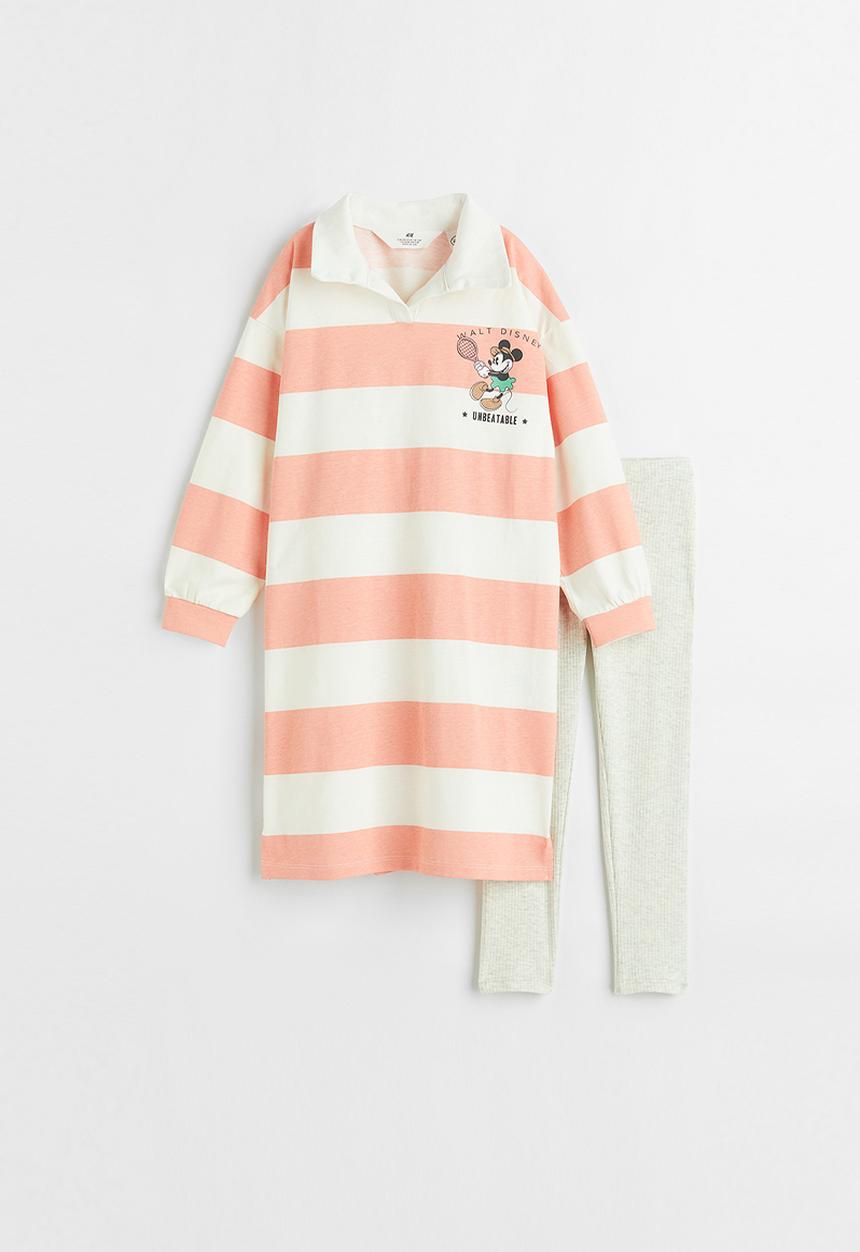 H&M - 2 Piece printed set - light apricot/minnie mouse