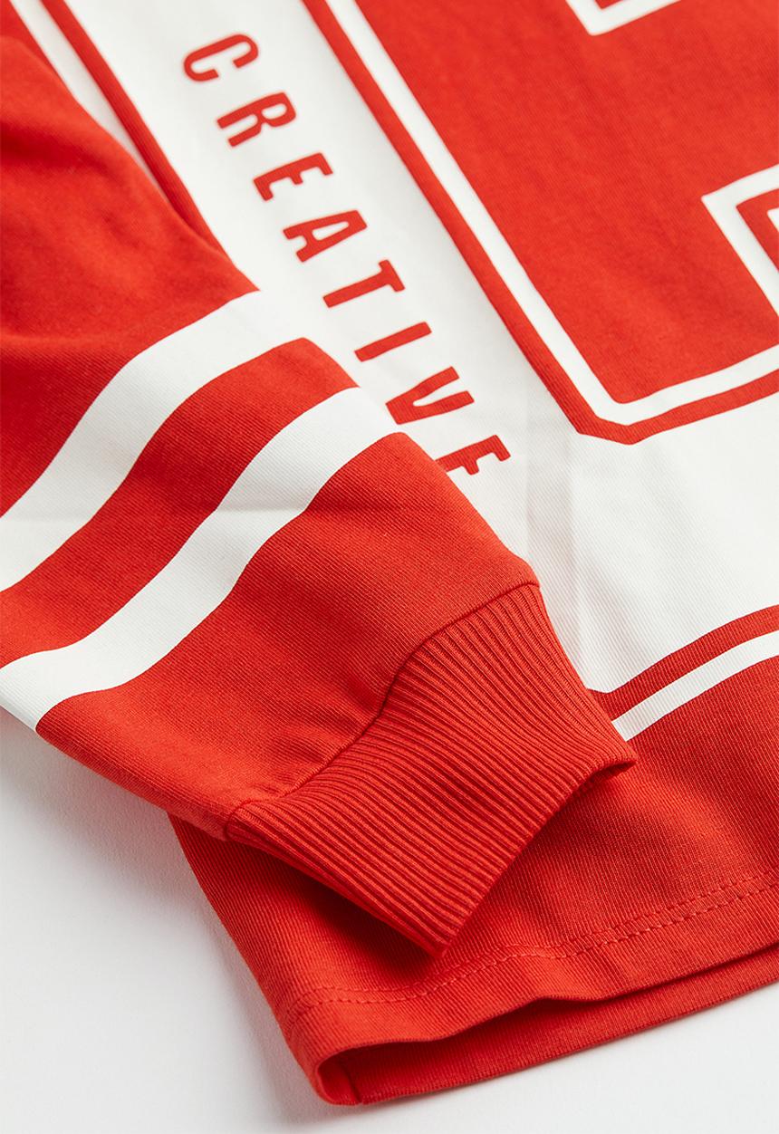H&M - Cotton jersey top - red/creative