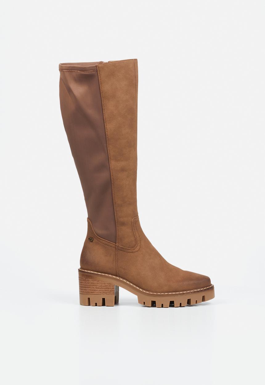 Miss Black - Vixen 2 knee length boot - taupe
