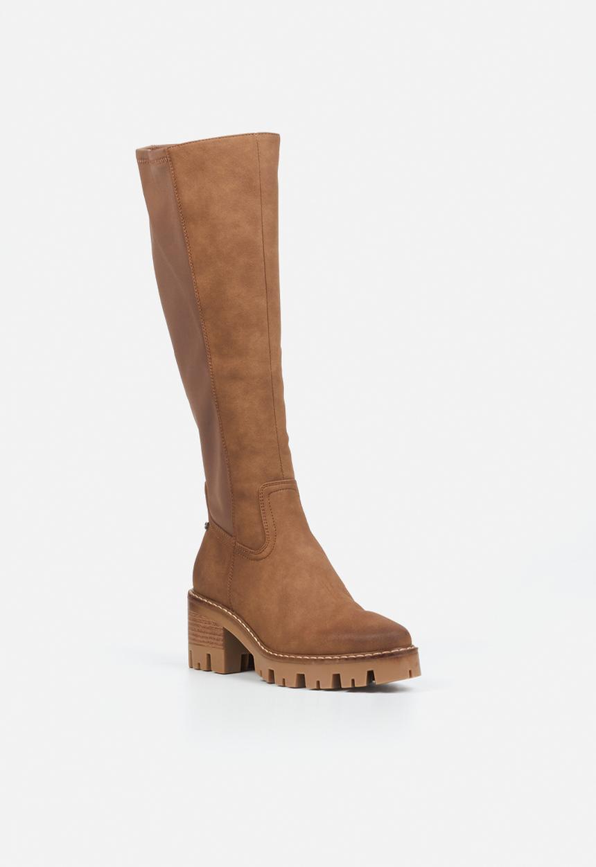 Miss Black - Vixen 2 knee length boot - taupe