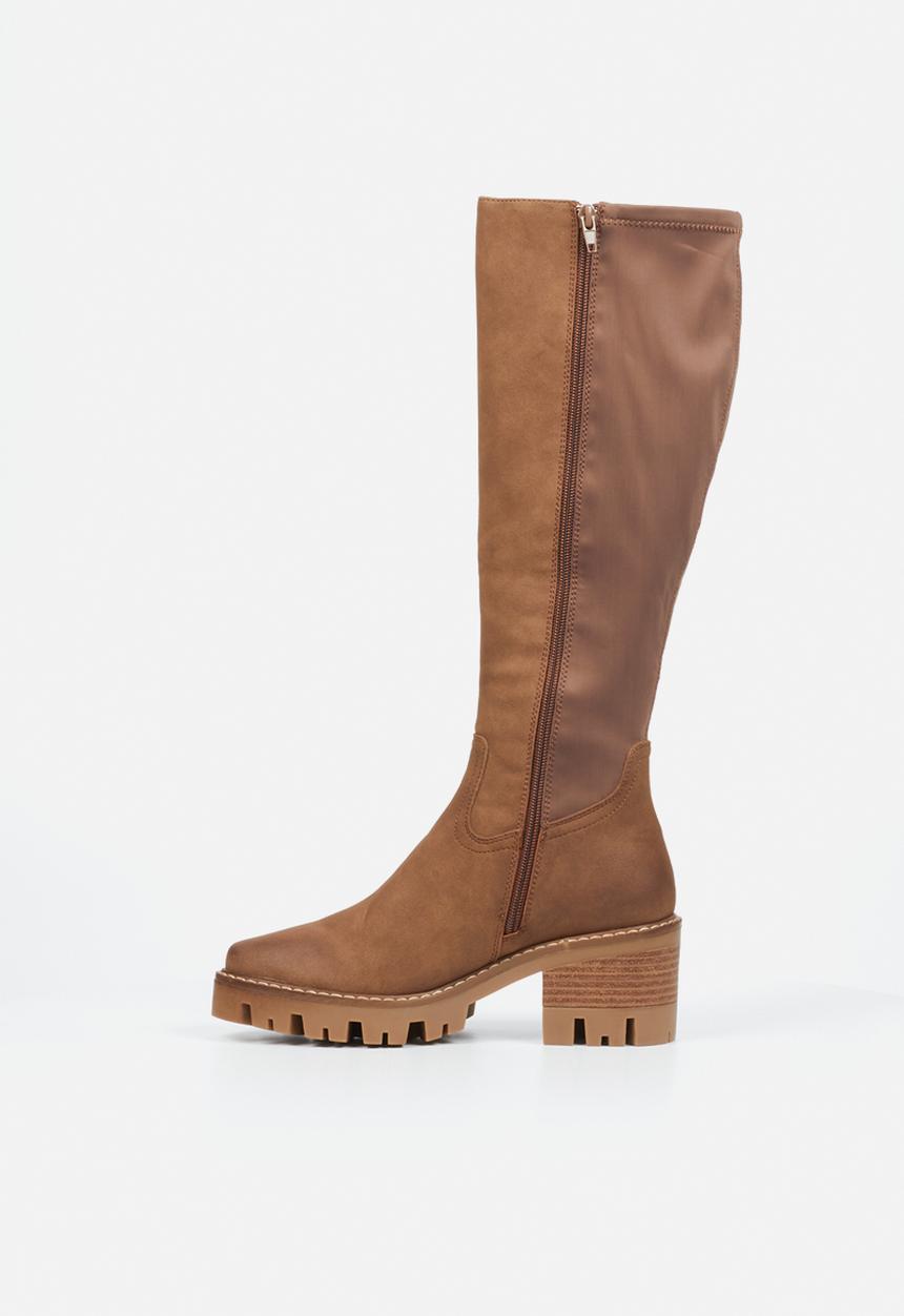 Miss Black - Vixen 2 knee length boot - taupe