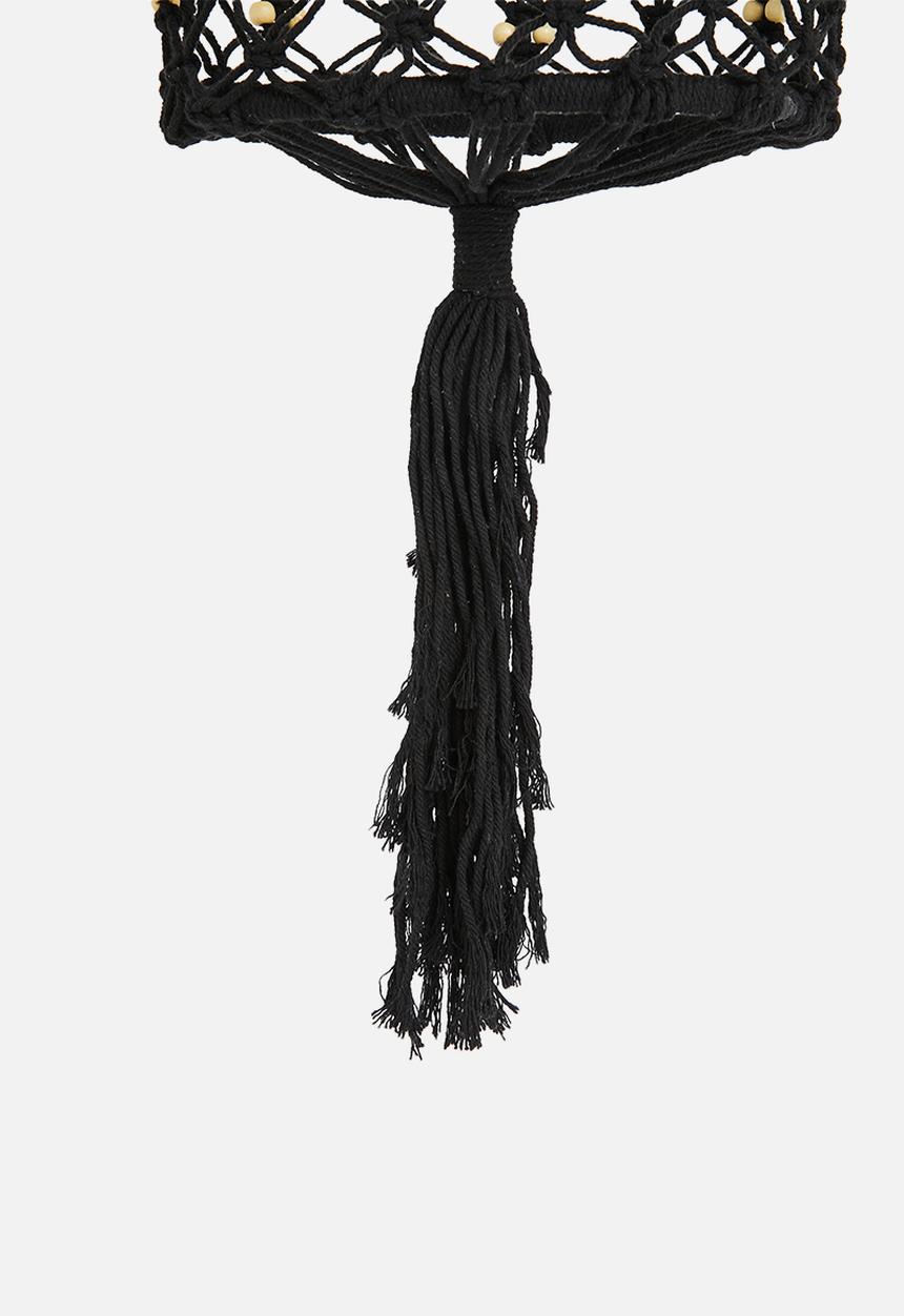 H&S - Macrame flowerpot holder - black