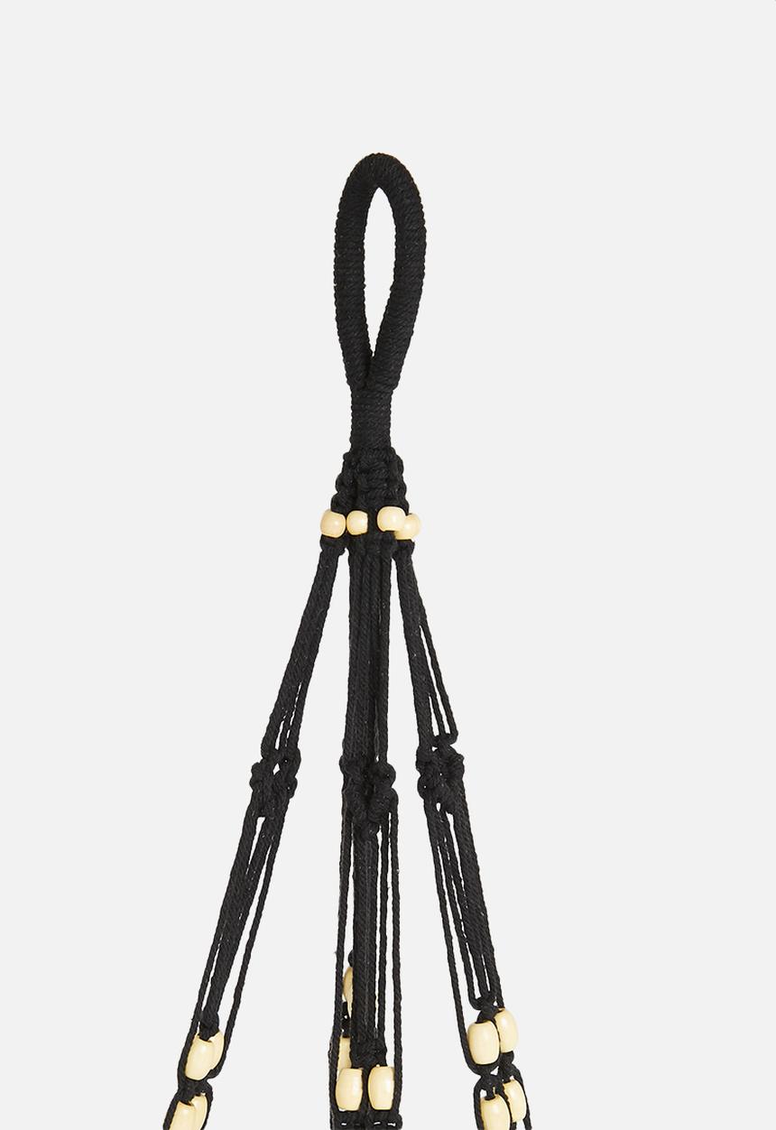 H&S - Macrame flowerpot holder - black